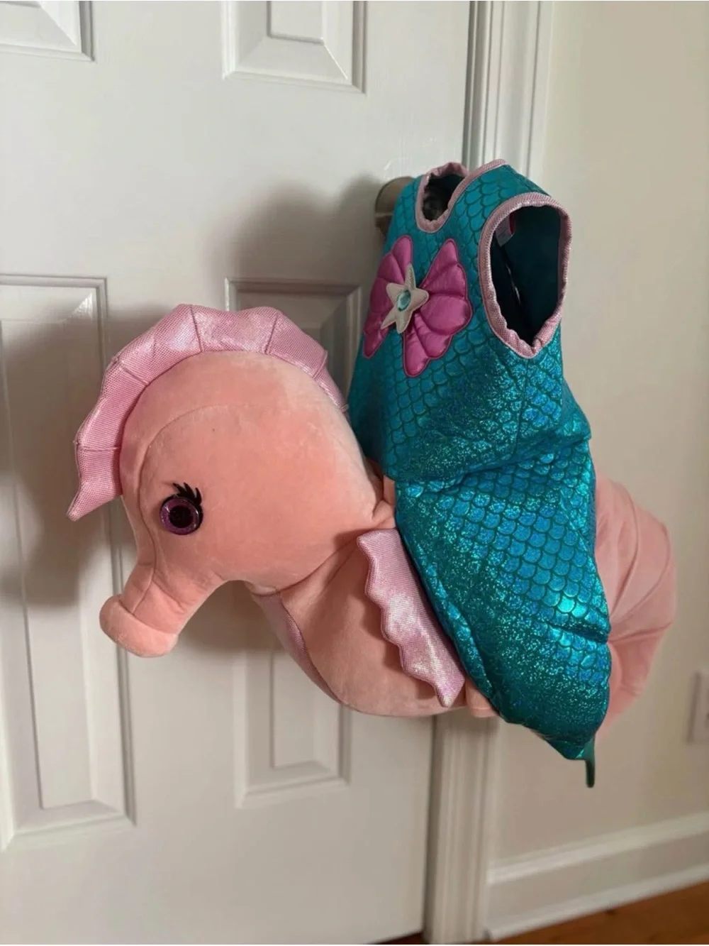 Kids seahorse Mermaid Costume Dress-Up in Teal and Pink